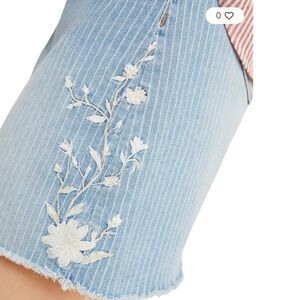 Anthropologie Driftwood Embroidered Denim Skirt